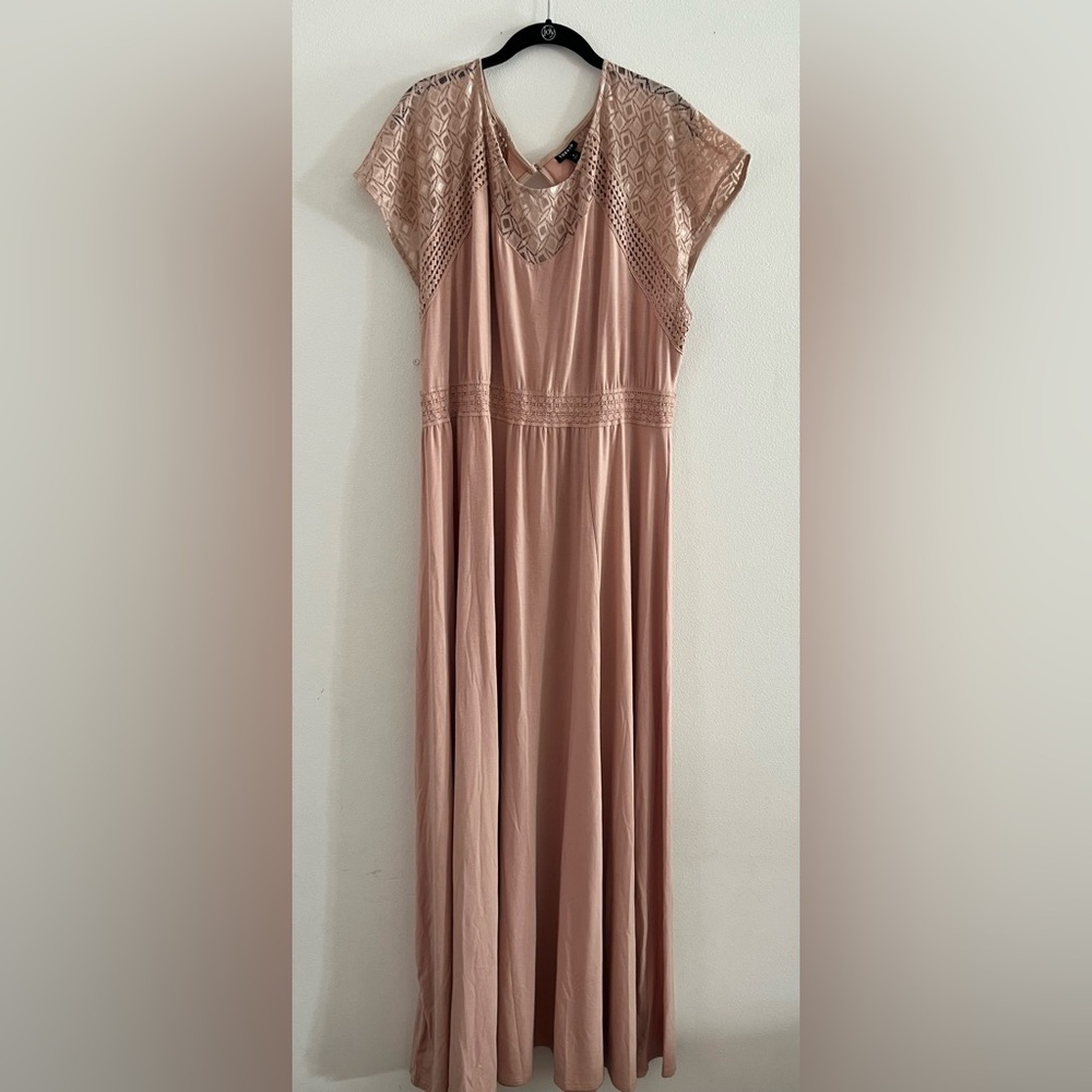 Torrid Blush Maxi Dress with Lace Detail